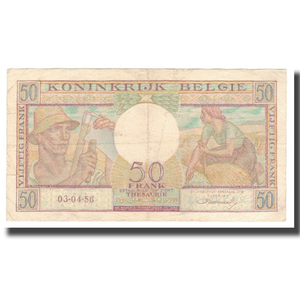 Banconote, Belgio, 50 Francs, 1956, 1956-04-03, KM:133b, MB+
