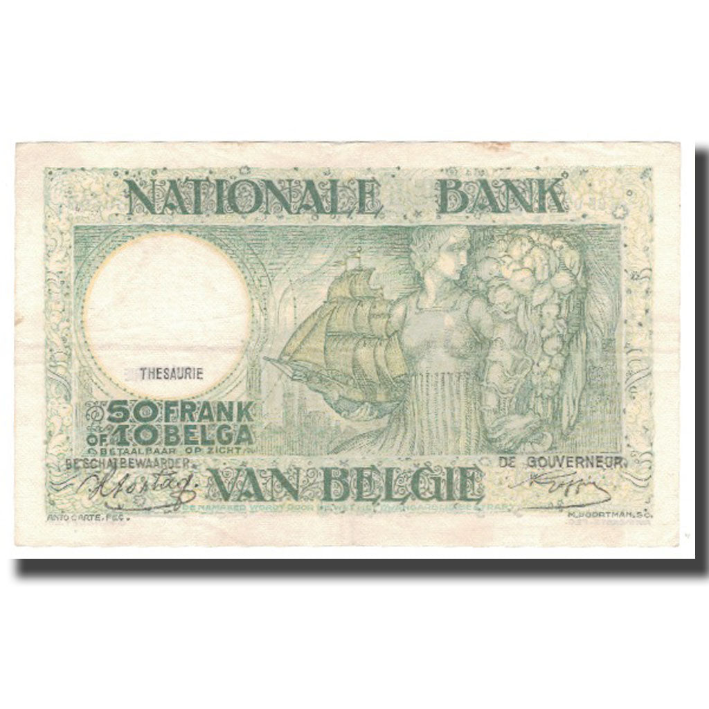 Banconote, Belgio, 50 Francs-10 Belgas, 1942, 1942-02-05, KM:106, BB