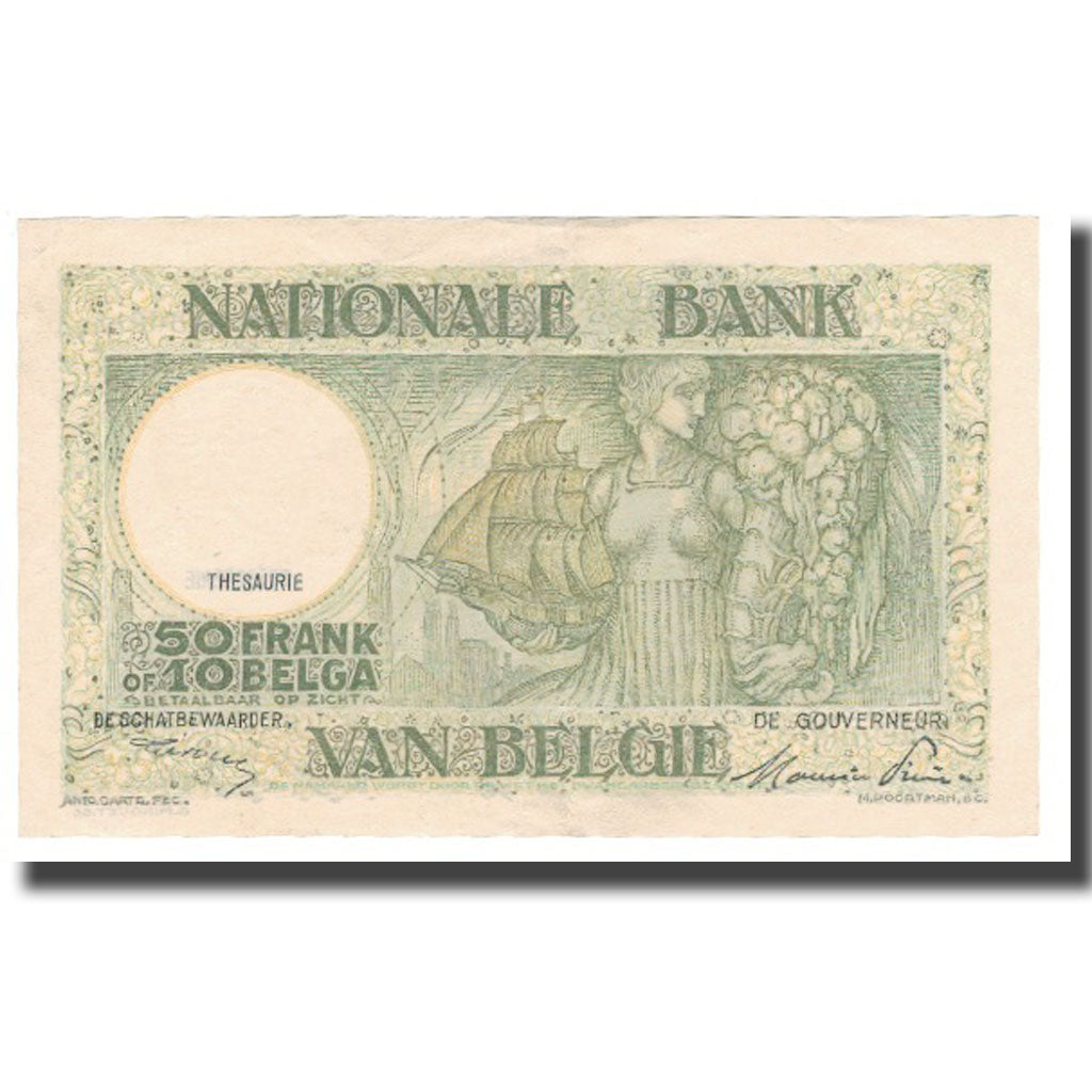 Geldschein, Belgien, 50 Francs-10 Belgas, 1947, 1947-04-14, KM:106, UNZ
