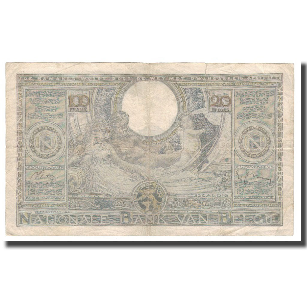Biljet, België, 100 Francs-20 Belgas, 1938, 1938-11-14, KM:107, TB