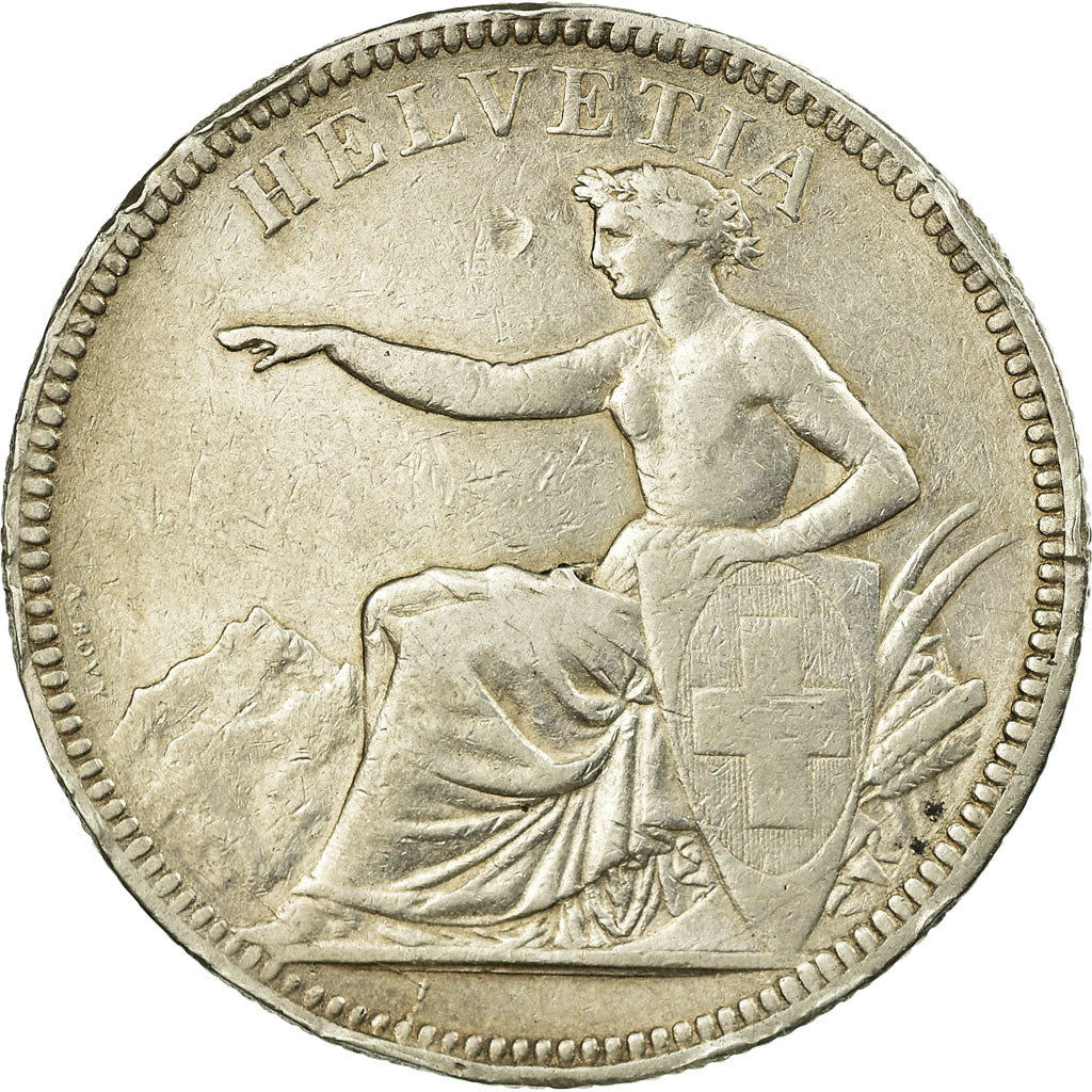 Switzerland, 5 Francs, Helvetia, 1874, Bruxelles, Silver, VF(30-35), KM:11