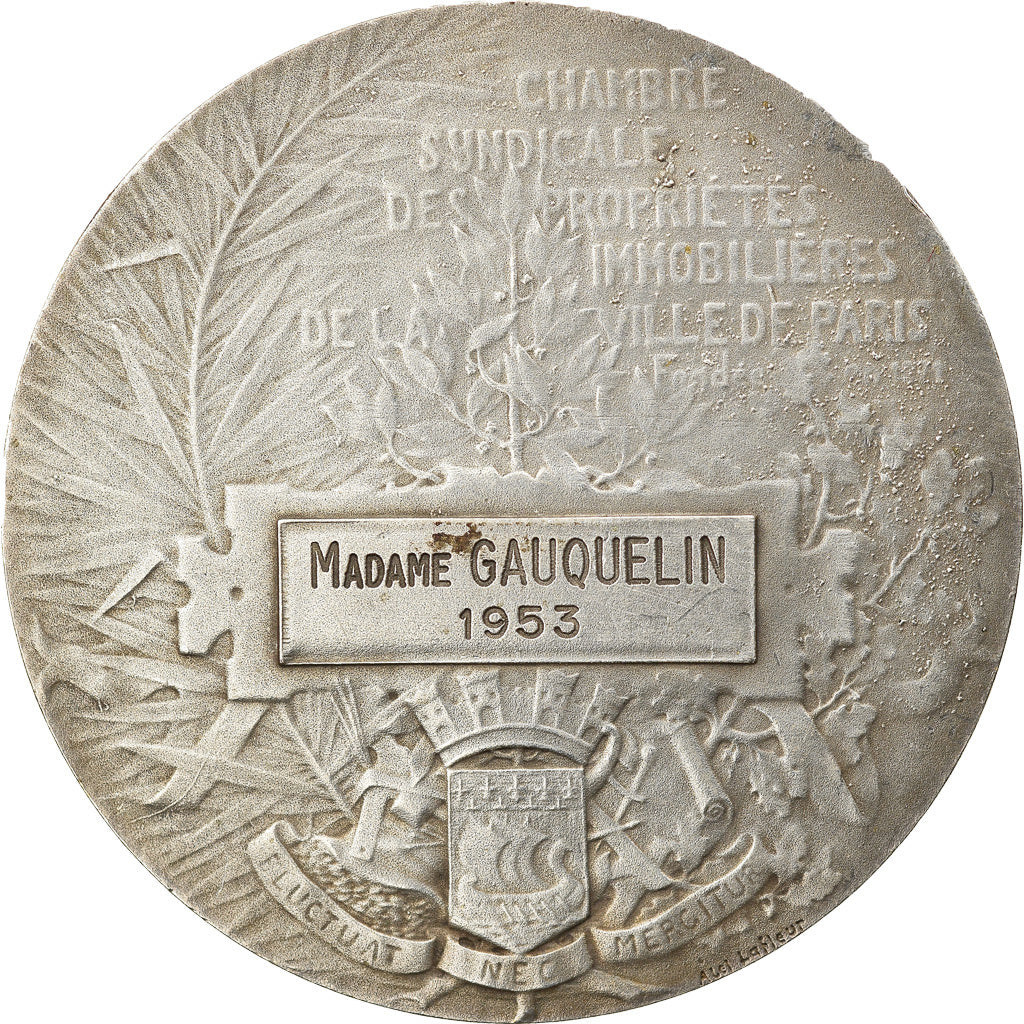 France, Medal, Chambre Syndicale des Propriétés Immobilières de Paris, 1953