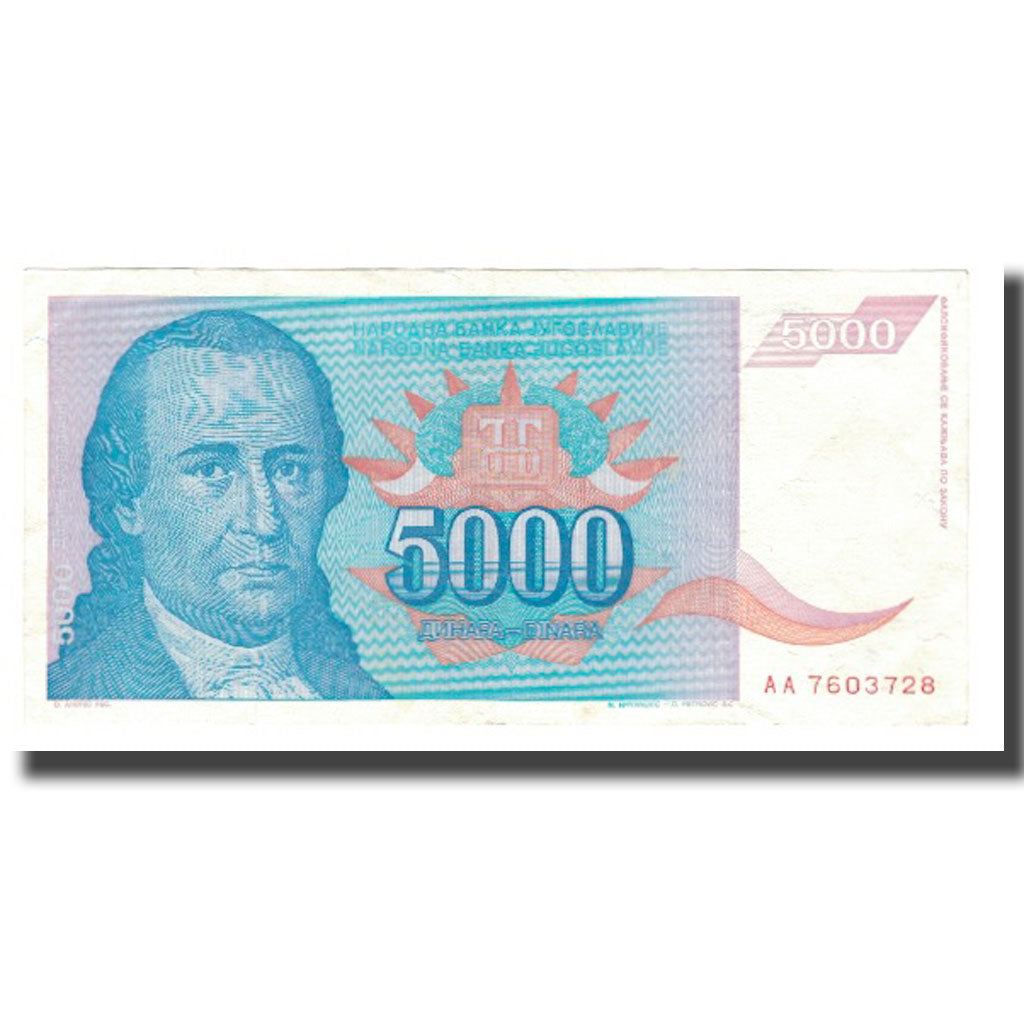 Geldschein, Jugoslawien, 5000 Dinara, 1994, KM:141a, VZ+