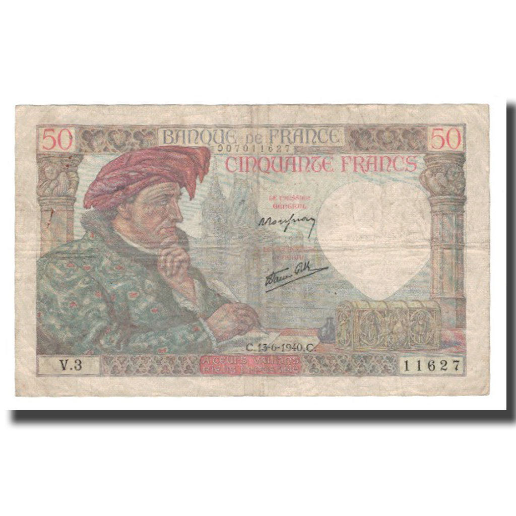 Frankreich, 50 Francs, Jacques Coeur, 1940, 1940-06-13, SGE+, Fayette:19.01