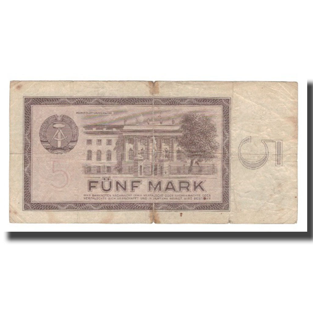 Banknote, Germany - Democratic Republic, 5 Mark, 1964, KM:22a, F(12-15)