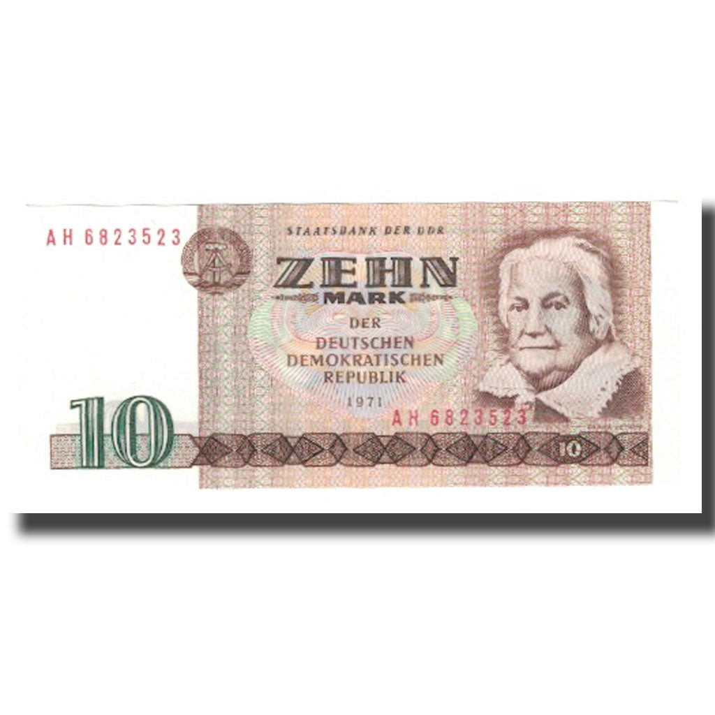 Biljet, Duitse Democratische Republiek, 10 Mark, 1971, KM:28b, NIEUW