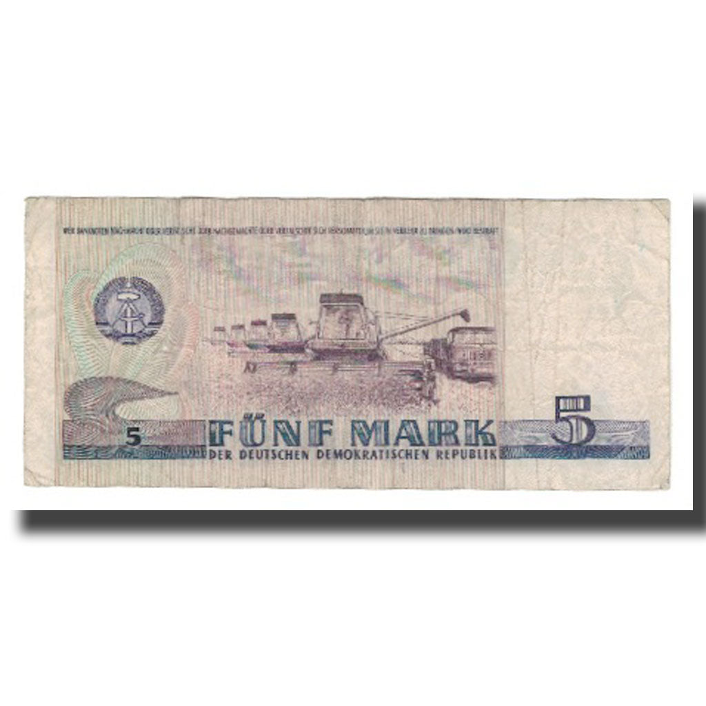 Banconote, Germania - Repubblica Democratica, 5 Mark, 1975, KM:27A, MB