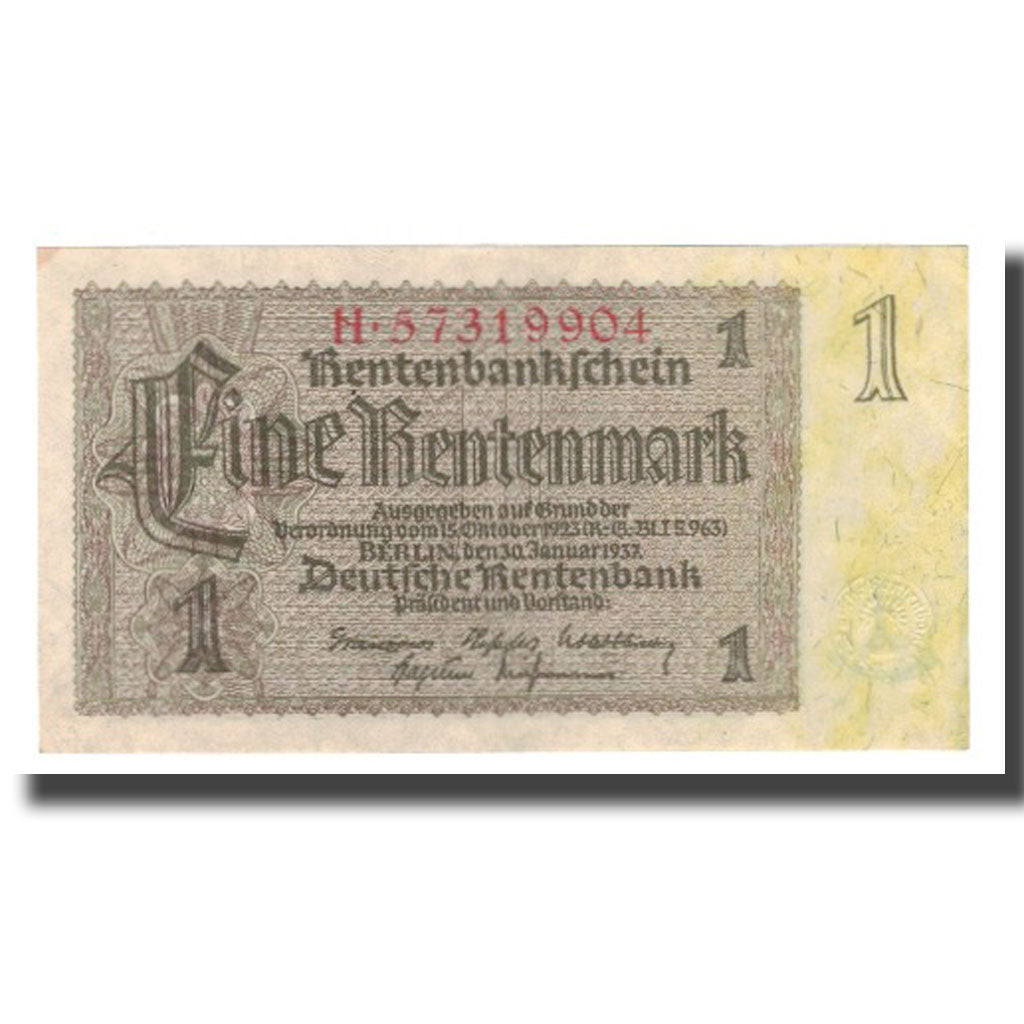 Banknote, Germany, 1 Rentenmark, 1937, 1937-01-30, KM:173b, UNC(63)