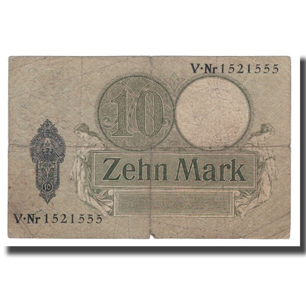 Banknote, Germany, 10 Mark, 1906, 1906-10-06, KM:9b, F(12-15)