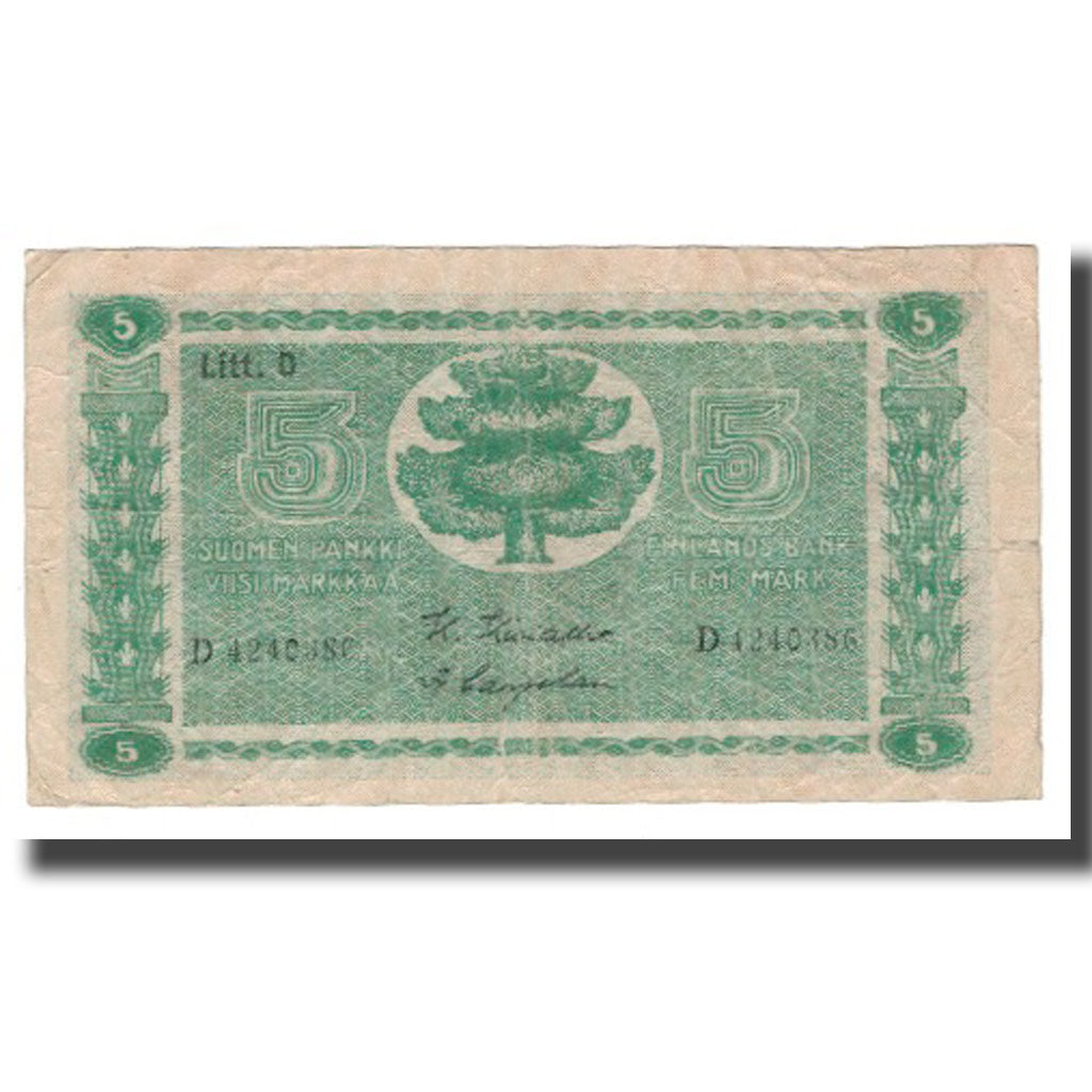 Geldschein, Finnland, 5 Markkaa, 1939 (1942-45), KM:69a, S