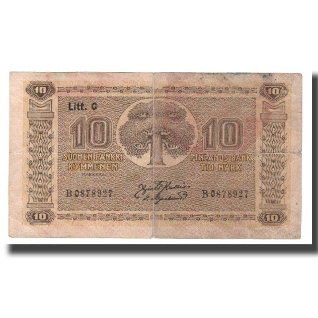 Banknote, Finland, 10 Markkaa, 1939 (1939-45), KM:70a, VF(30-35)