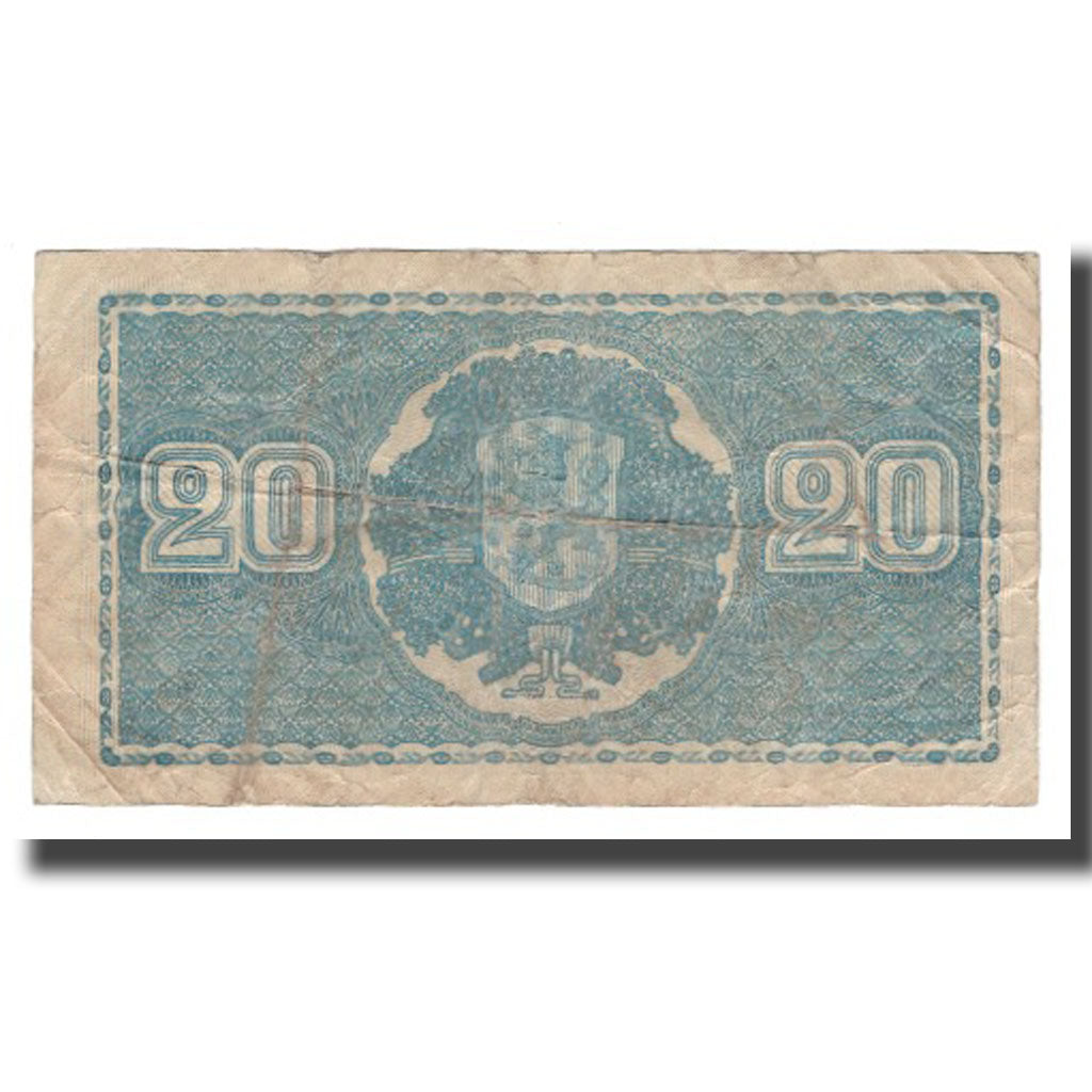 Geldschein, Finnland, 20 Markkaa, 1945 (1948), KM:78a, SGE+