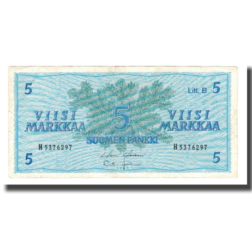 Geldschein, Finnland, 5 Markkaa, 1963, KM:106Aa, SS+