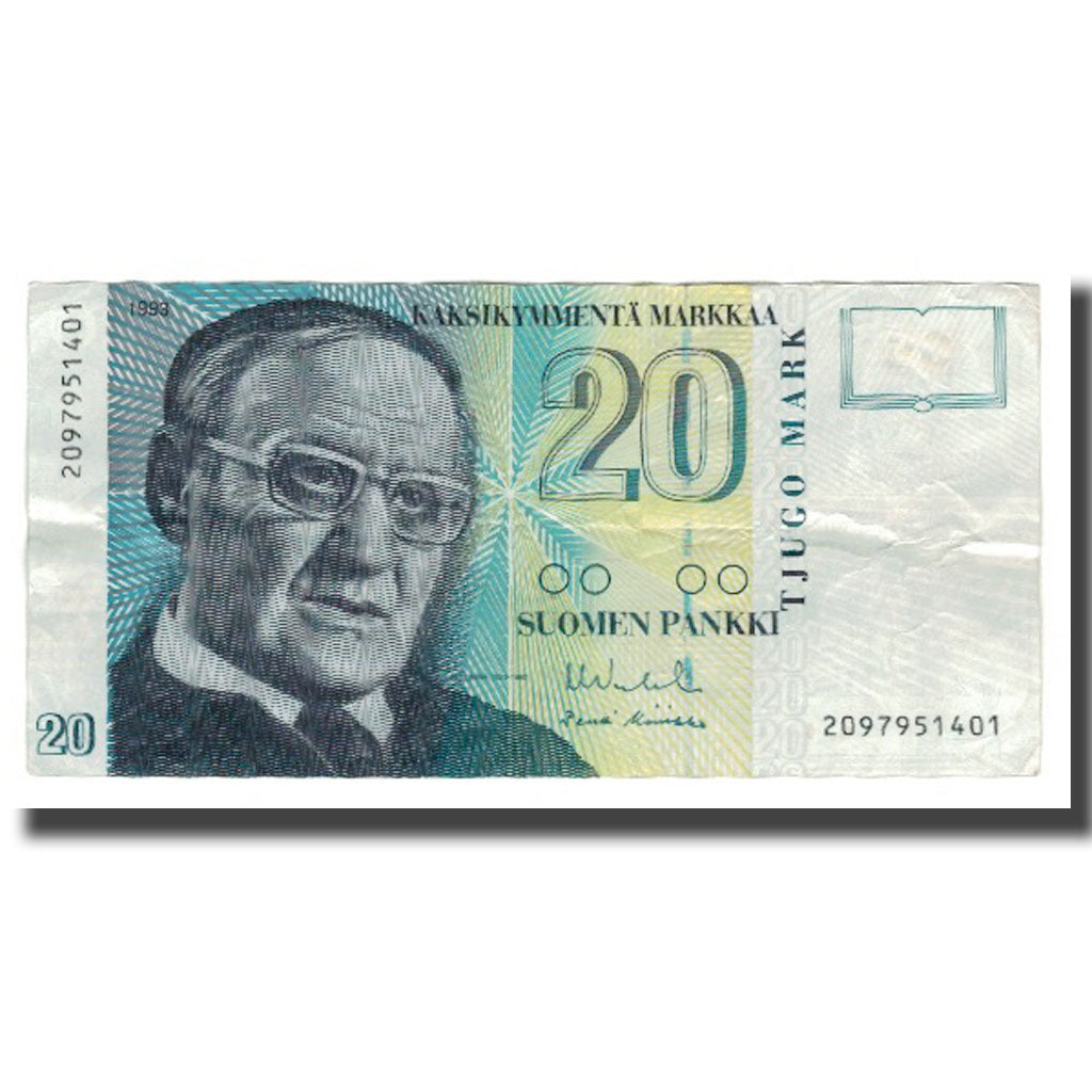Billete, 20 Markkaa, 1993, Finlandia, KM:122, EBC