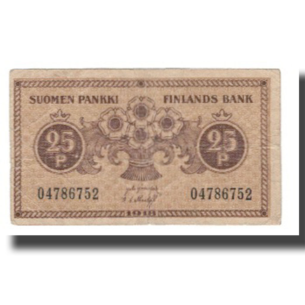Geldschein, Finnland, 25 Penniä, 1918, KM:33, S+