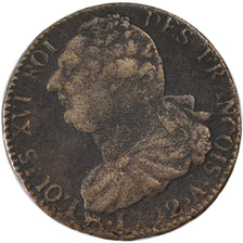 FRANCE, 2 sols françois, 2 Sols, 1792, Paris, KM #603.1, VF(20-25), Bronze, G...