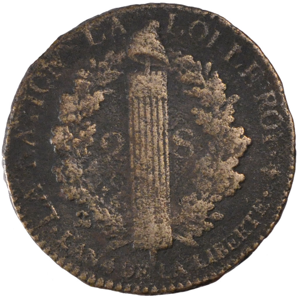 FRANCE, 2 sols françois, 2 Sols, 1792, Paris, KM #603.1, VF(20-25), Bronze, G...