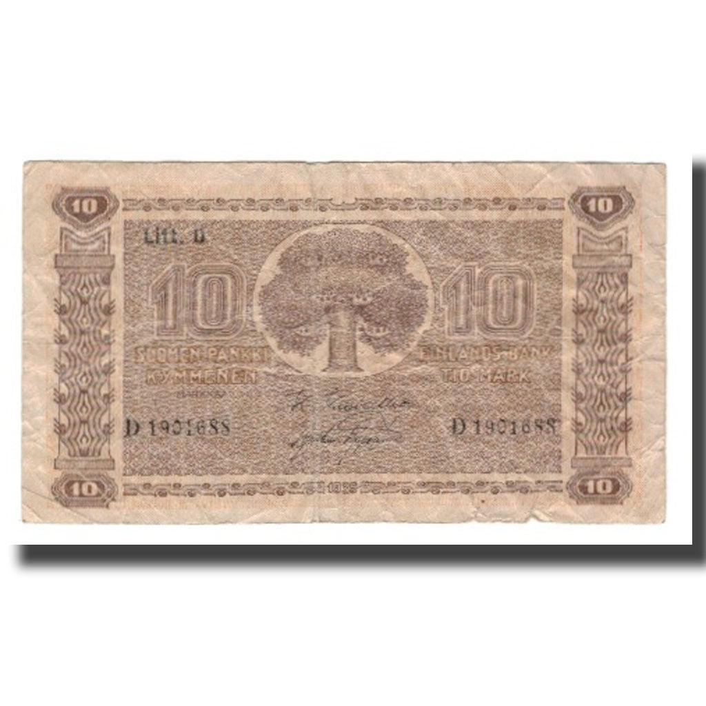 Billete, 10 Markkaa, 1939 (1939-45), Finlandia, KM:70a, RC+