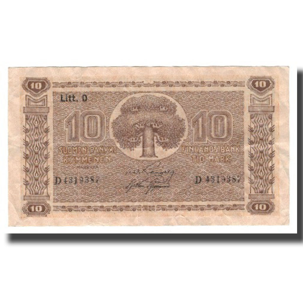 Geldschein, Finnland, 10 Markkaa, 1939 (1939-45), KM:70a, S