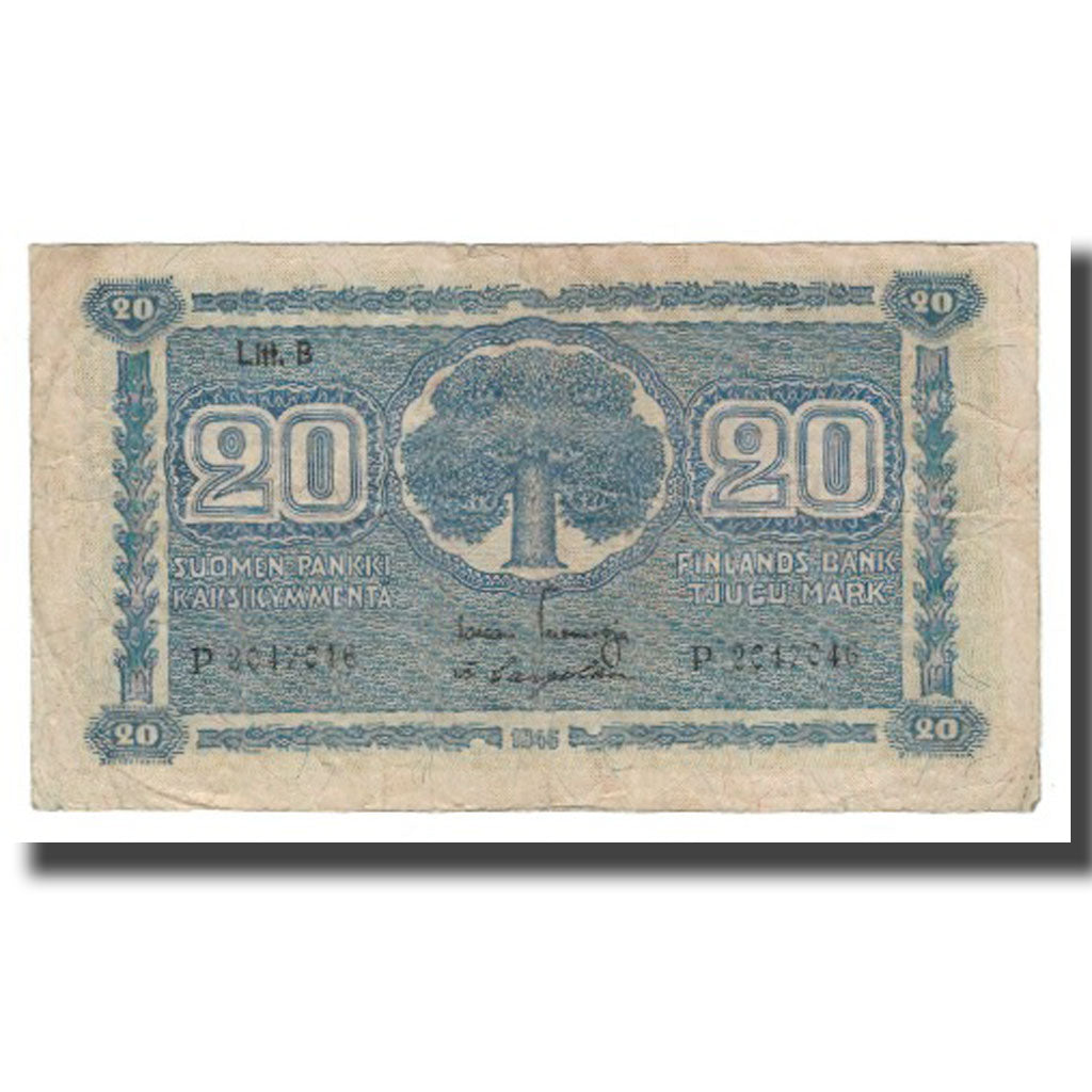 Banknote, Finland, 20 Markkaa, 1945 (1948), KM:86, F(12-15)
