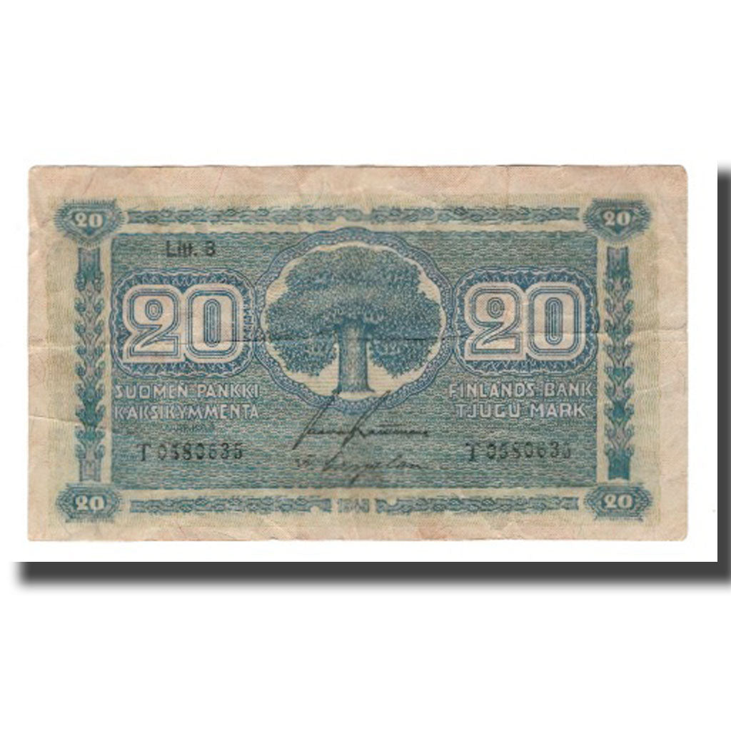 Banknote, Finland, 20 Markkaa, 1945 (1948), KM:86, F(12-15)