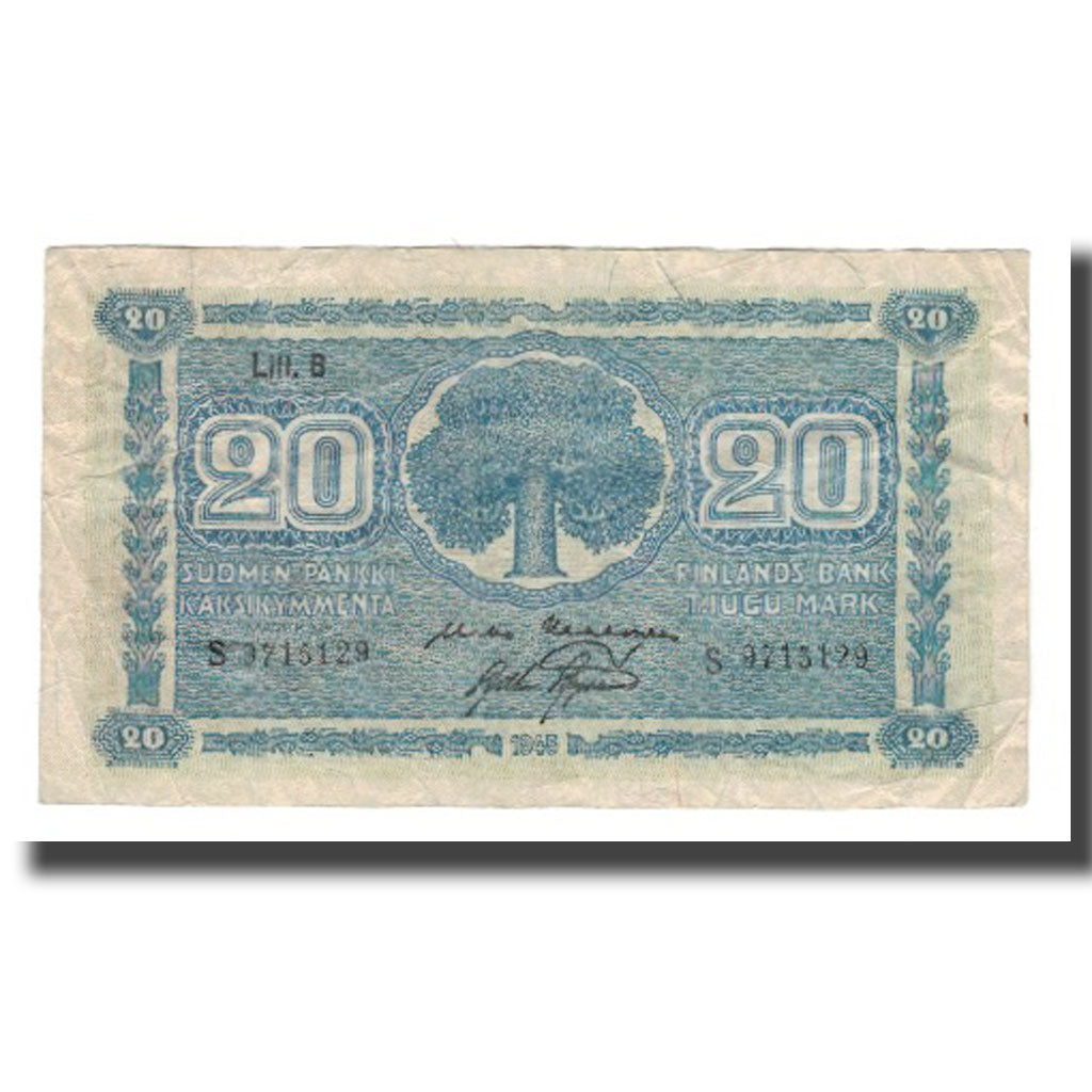Banconote, Finlandia, 20 Markkaa, 1945 (1948), KM:86, MB