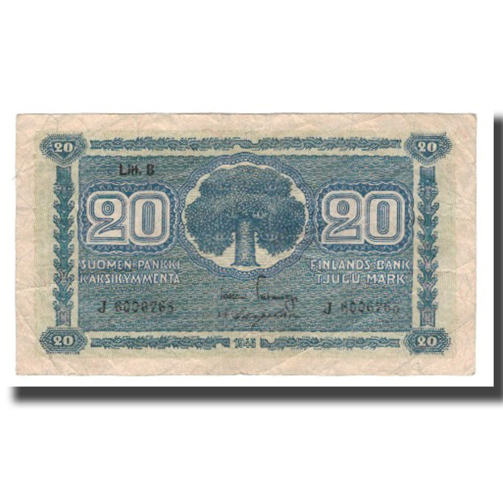Biljet, Finland, 20 Markkaa, 1945 (1948), KM:86, TTB