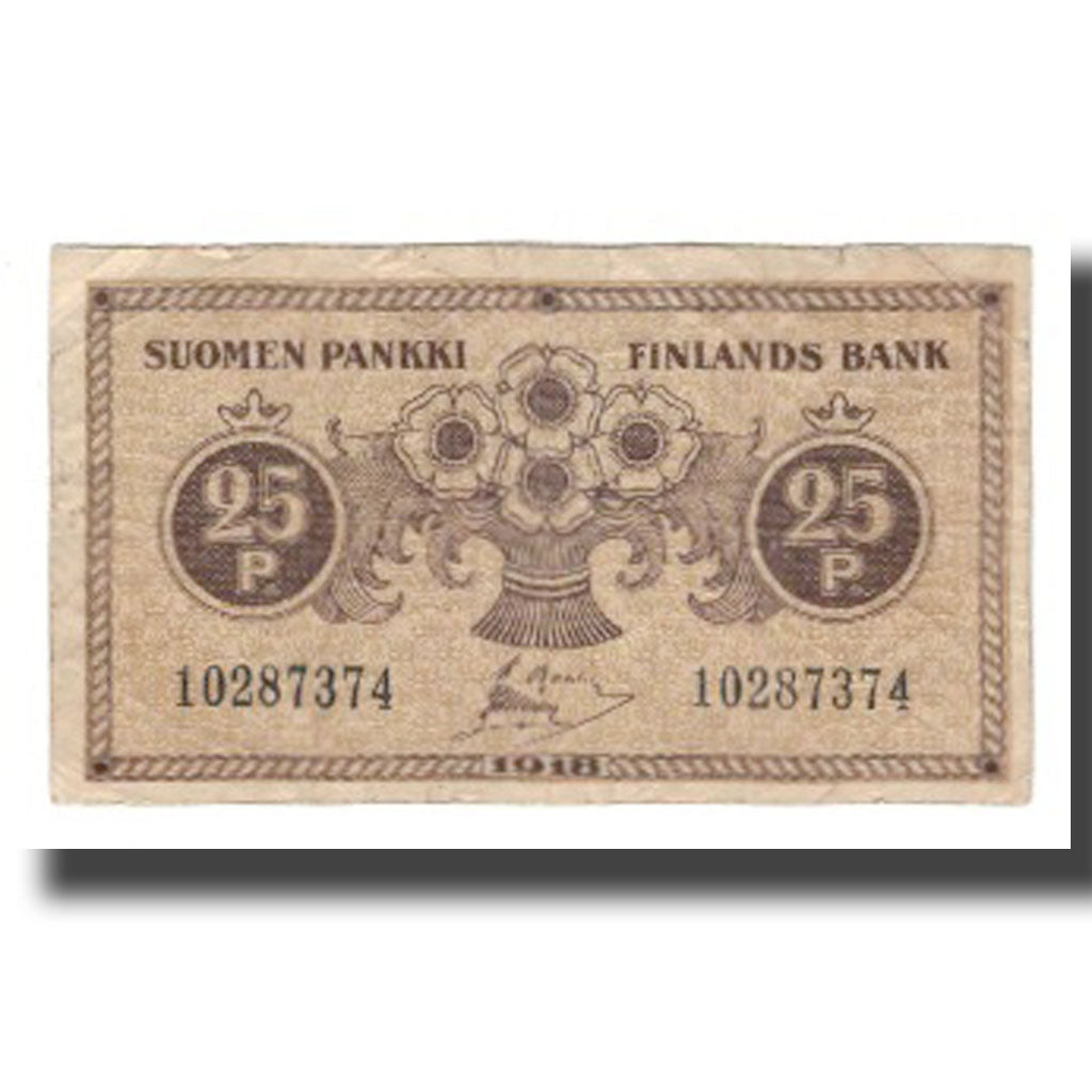 Geldschein, Finnland, 25 Penniä, 1918, KM:33, S