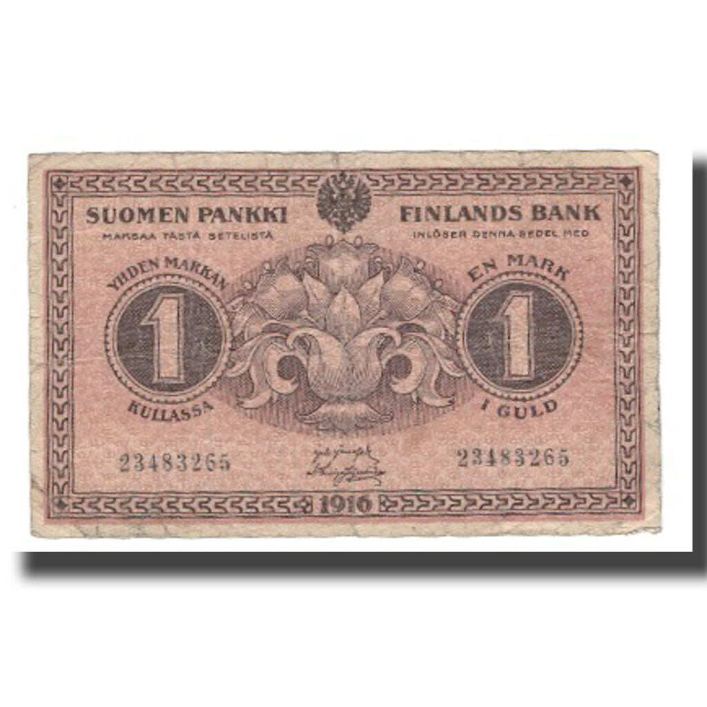 Geldschein, Finnland, 1 Markka, 1916, KM:19G, SGE+