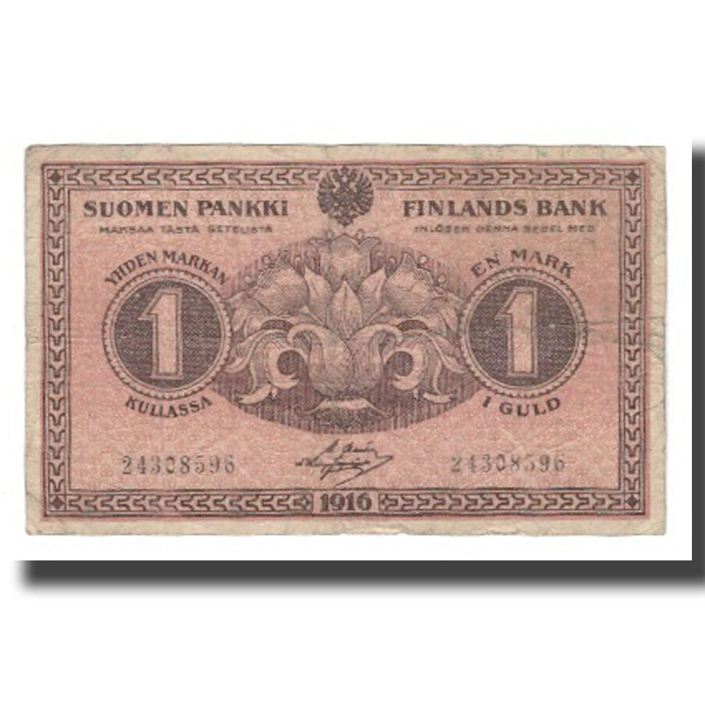 Billete, 1 Markka, 1916, Finlandia, KM:19G, BC