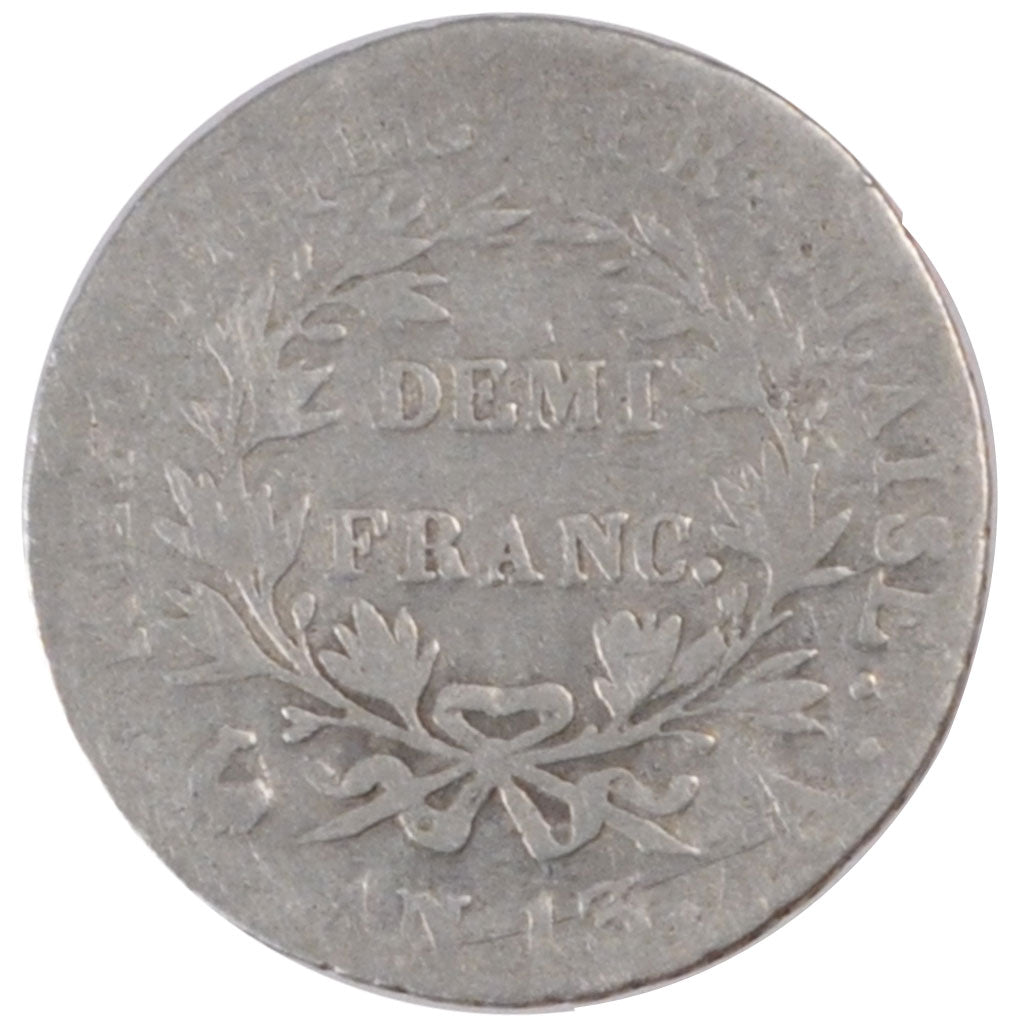 FRANCE, Napoléon I, 1/2 Franc, 1805, Paris, KM #655.1, VF(20-25), Silver, Gadour