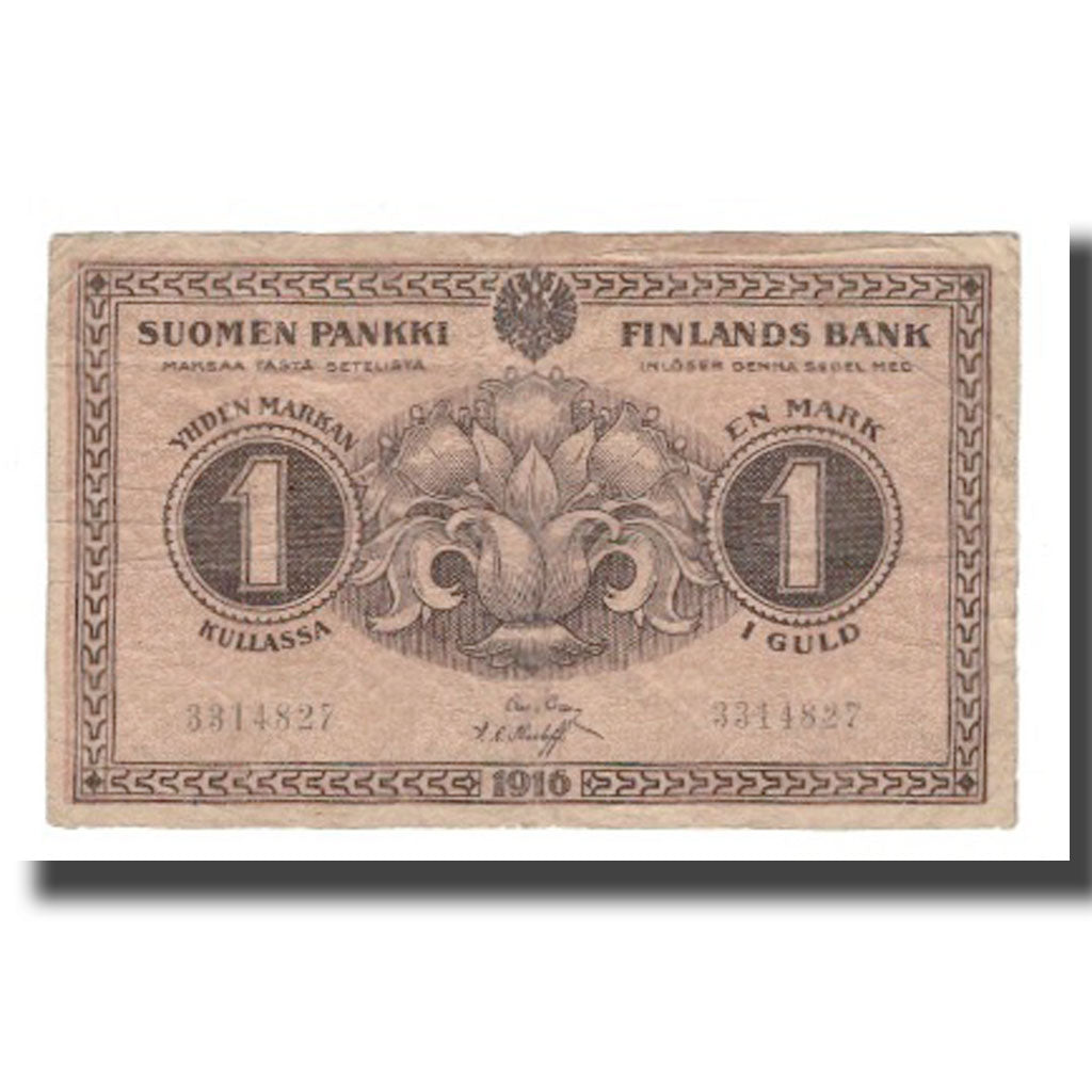 Billete, 1 Markka, 1916, Finlandia, KM:19, BC