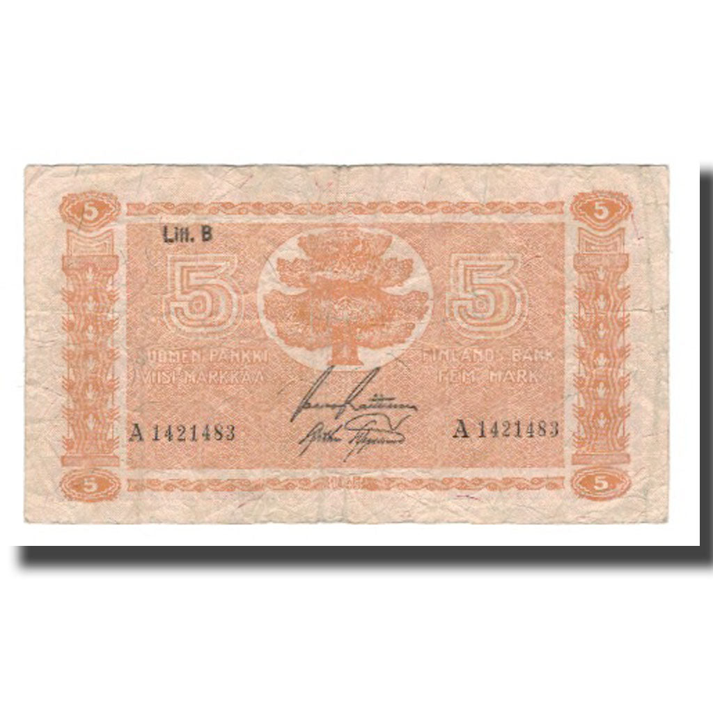 Banconote, Finlandia, 5 Markkaa, 1945 (1946), KM:84, B