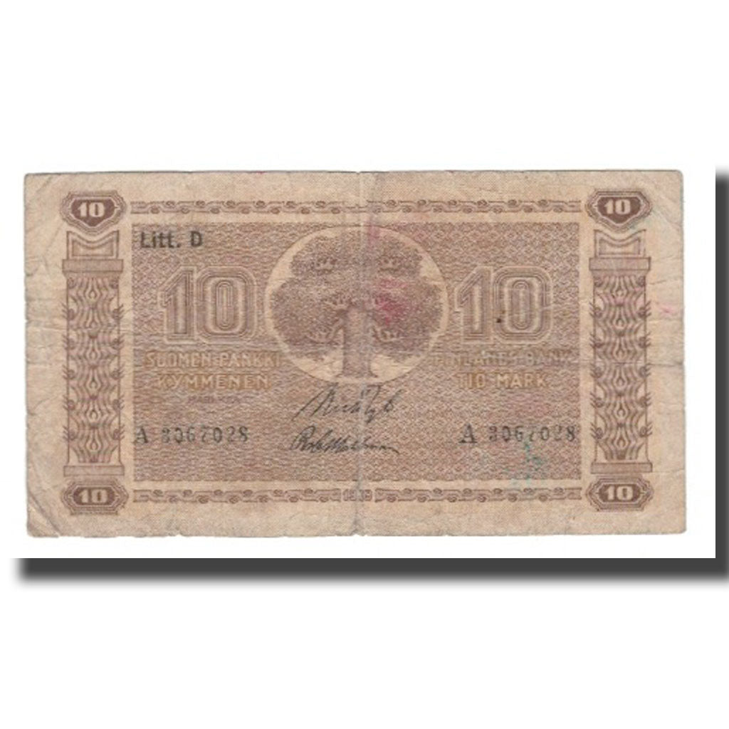 Billet, Finlande, 10 Markkaa, 1939 (1939-45), KM:70a, B