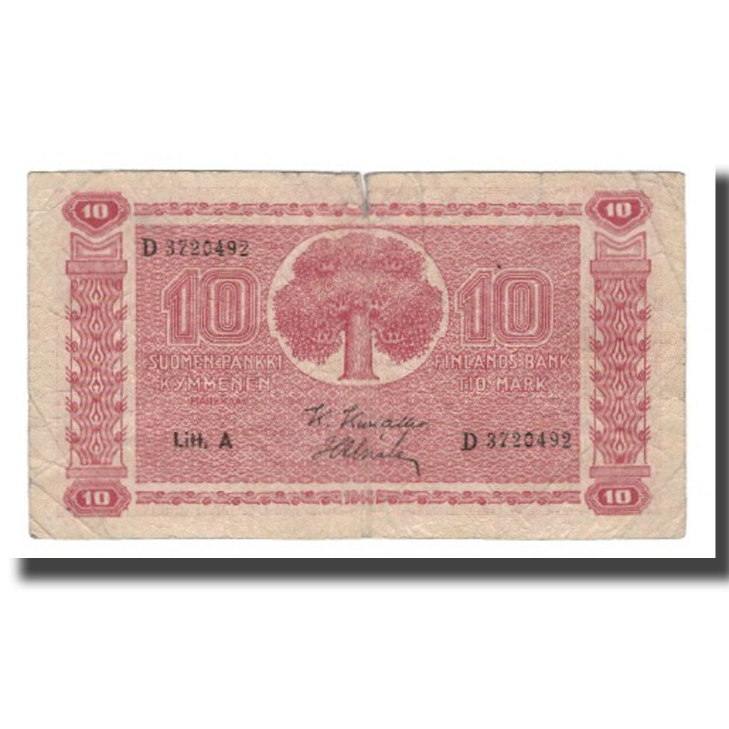 Banknote, Finland, 10 Markkaa, 1945, KM:77a, VG(8-10)