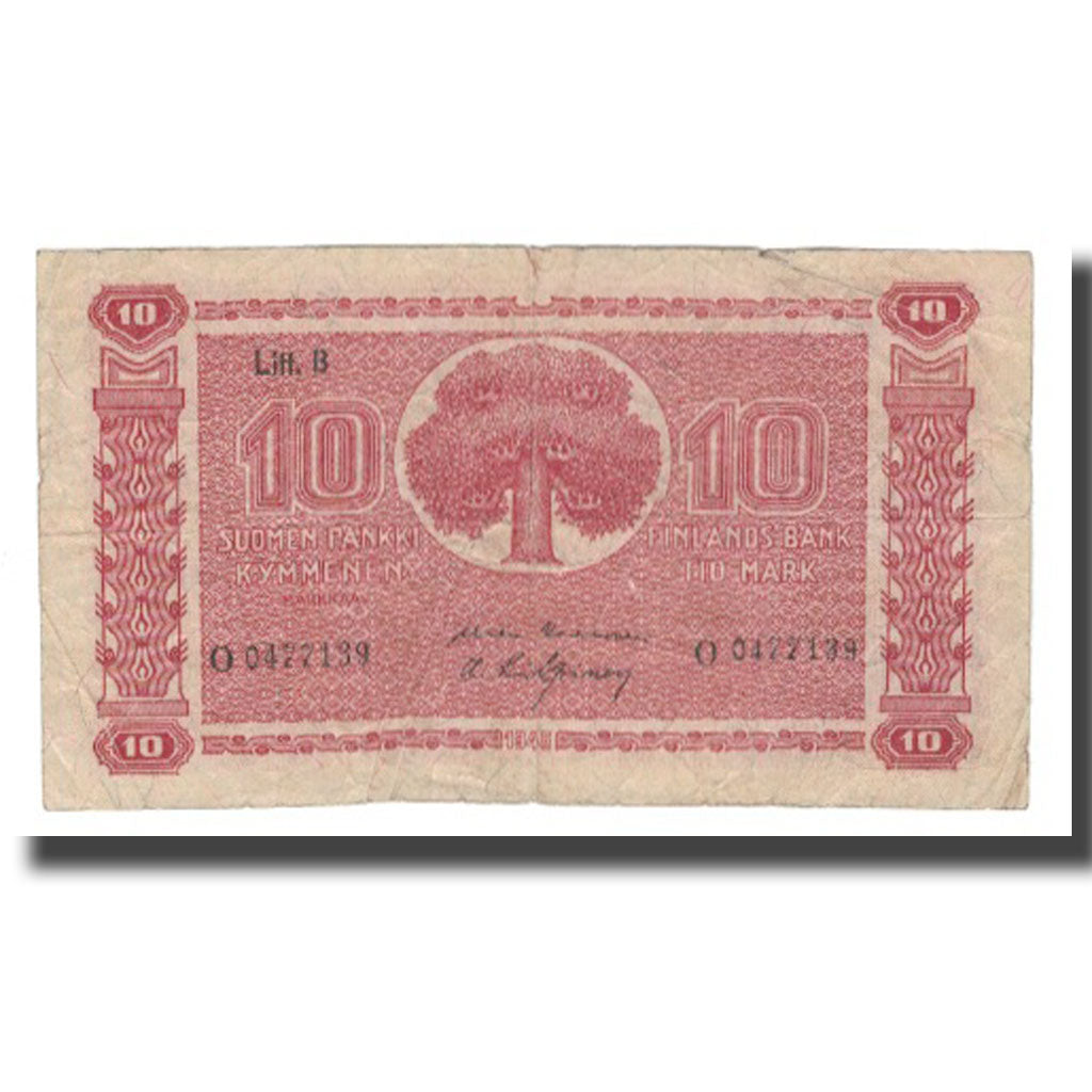 Geldschein, Finnland, 10 Markkaa, 1945, KM:85, SGE