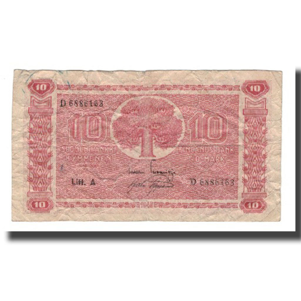Banknote, Finland, 10 Markkaa, 1945, KM:77a, VG(8-10)