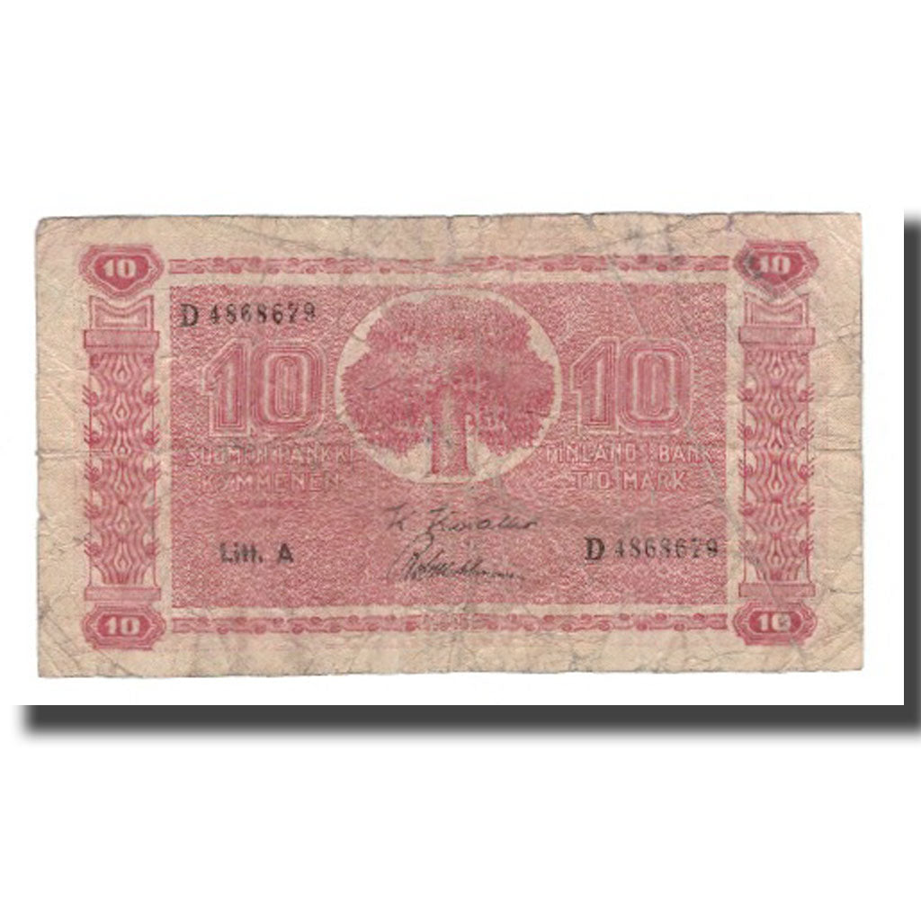Banknote, Finland, 10 Markkaa, 1945, KM:77a, VG(8-10)