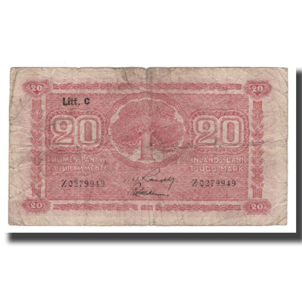 Banconote, Finlandia, 20 Markkaa, 1922 (1931), KM:63a, B