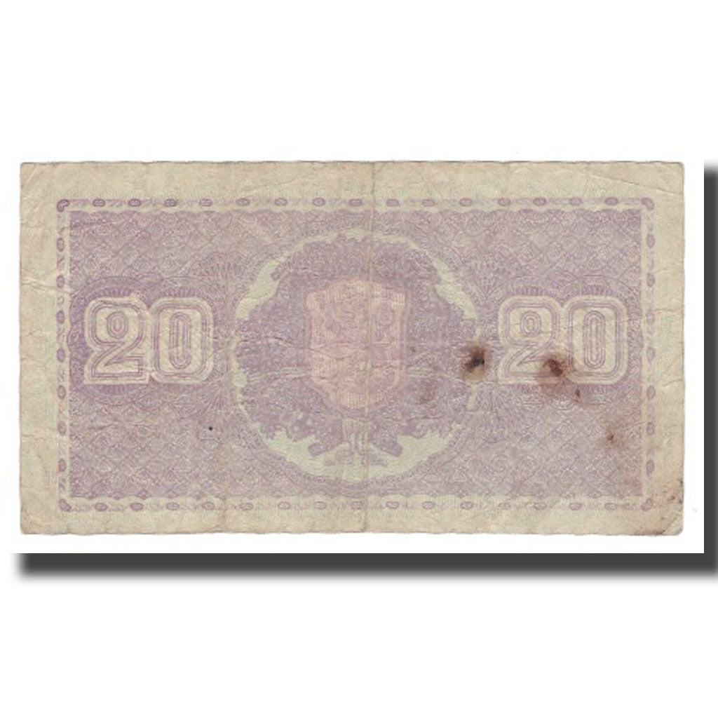 Billet, Finlande, 20 Markkaa, 1939 (1939-45), KM:71a, B+