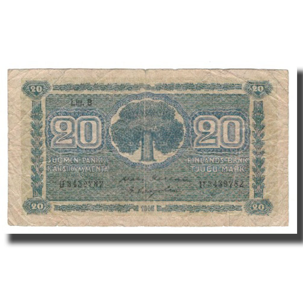 Banknote, Finland, 20 Markkaa, 1945 (1948), KM:86, F(12-15)