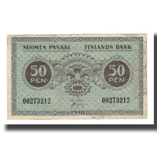 Banconote, Finlandia, 50 Penniä, 1918, KM:34, MB+