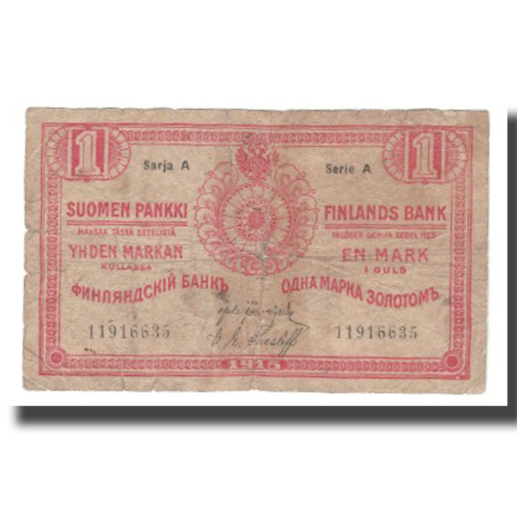Biljet, Finland, 1 Markka, 1915, KM:16b, B