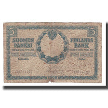 Banknote, Finland, 5 Markkaa, 1909, KM:9b, VG(8-10)