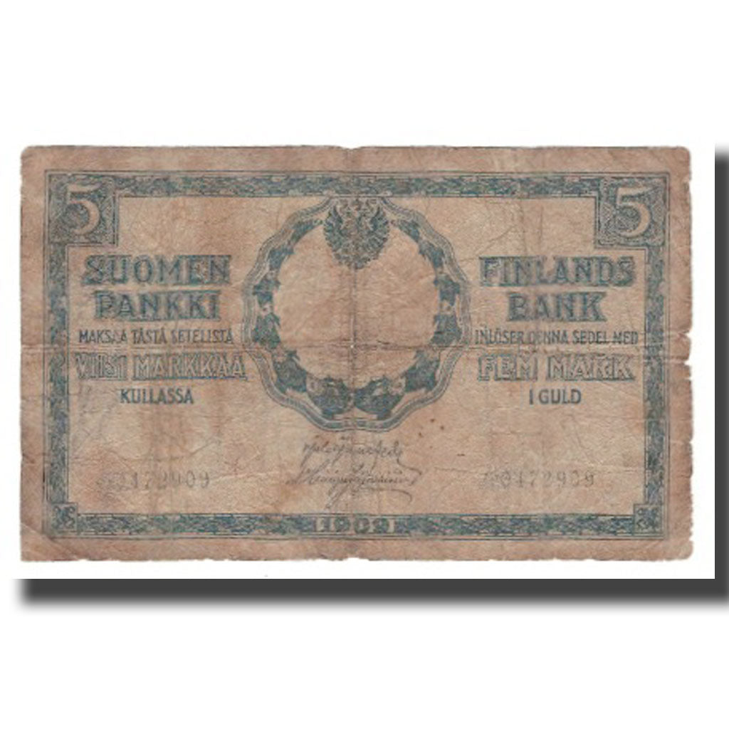 Biljet, Finland, 5 Markkaa, 1909, KM:9b, B