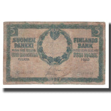Banknot, Finlandia, 5 Markkaa, 1909, KM:9b, VG(8-10)