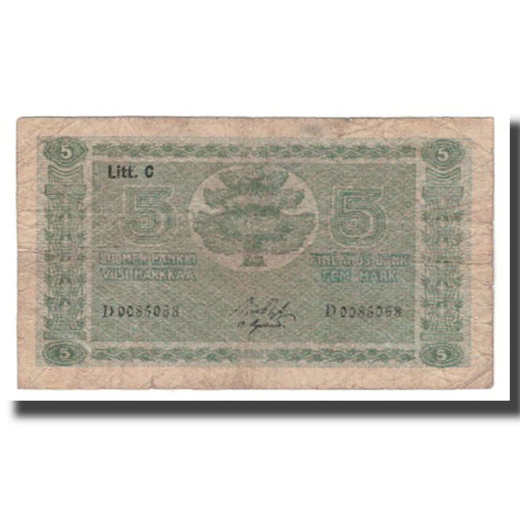 Banknot, Finlandia, 5 Markkaa, 1939 (1942-45), KM:61a, VG(8-10)