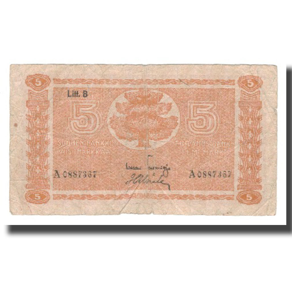 Banknote, Finland, 5 Markkaa, 1945 (1946), KM:84, VF(20-25)