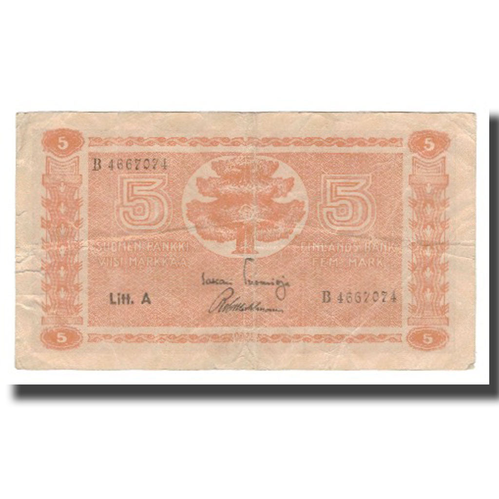Biljet, Finland, 5 Markkaa, 1945 (1946), KM:76a, TB+