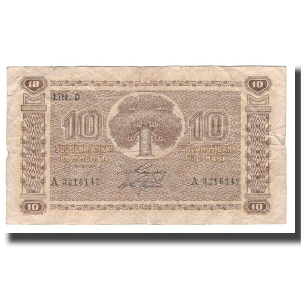 Geldschein, Finnland, 10 Markkaa, 1939 (1939-45), KM:70a, S+